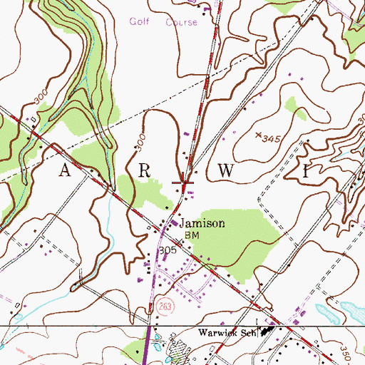 Topographic Map of Jamison Post Office, PA