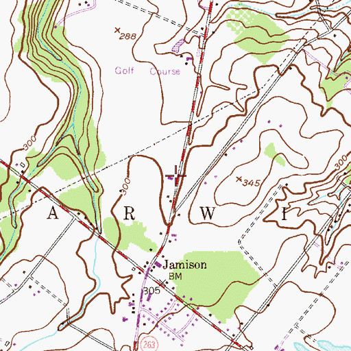 Topographic Map of Warwick Township Fire Company Station 66, PA