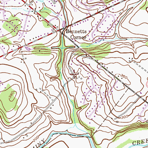 Topographic Map of Kinder Works of Doylestown, PA