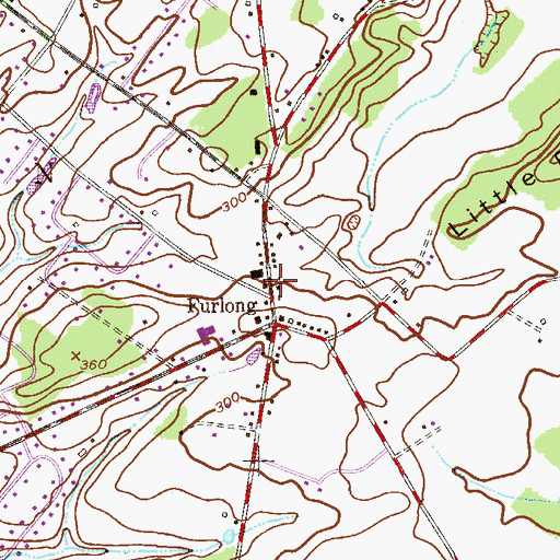 Topographic Map of Furlong Chapel, PA