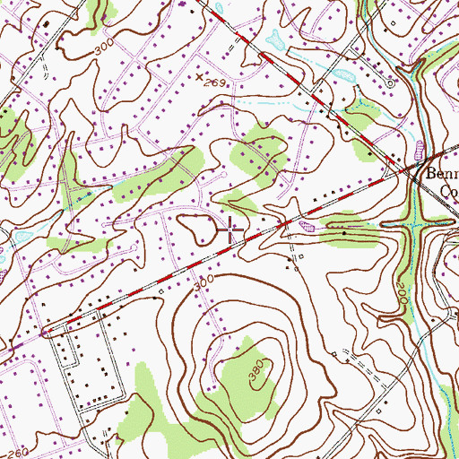 Topographic Map of Pebble Hill Church, PA