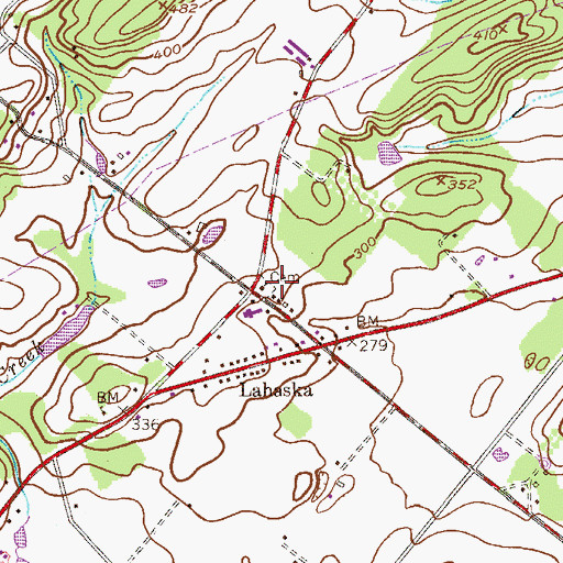 Topographic Map of United Methodist Church of Lahaska, PA
