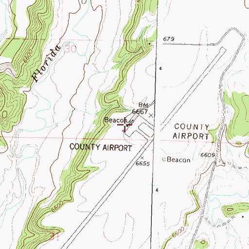 Topographic Map of Durango-La Plata County Airport, CO