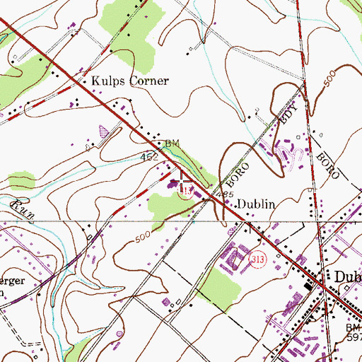 Topographic Map of Saint Luke Lutheran Church, PA