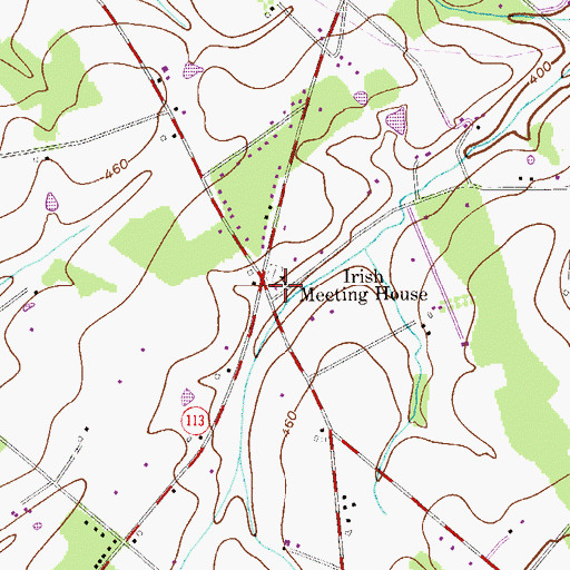 Topographic Map of Irish Meeting House, PA