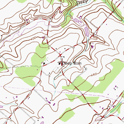 Topographic Map of Deep Run East Mennonite Church, PA