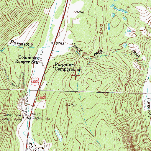Topographic Map of Purgatory Number One Heliport, CO
