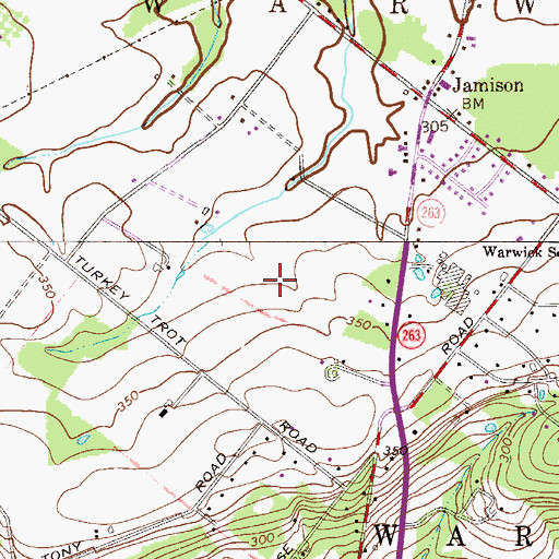 Topographic Map of Warwick Township Police Department, PA