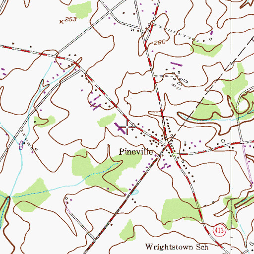 Topographic Map of Buckingham Valley Rehabilitation Nursing Center, PA