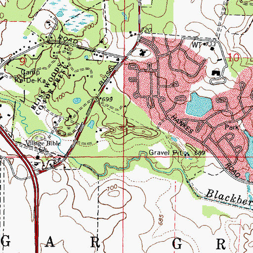 Topographic Map of Bliss Woods Nature Preserve, IL