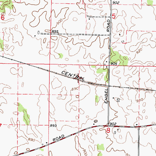 Topographic Map of Burlington Prairie Nature Preserve, IL
