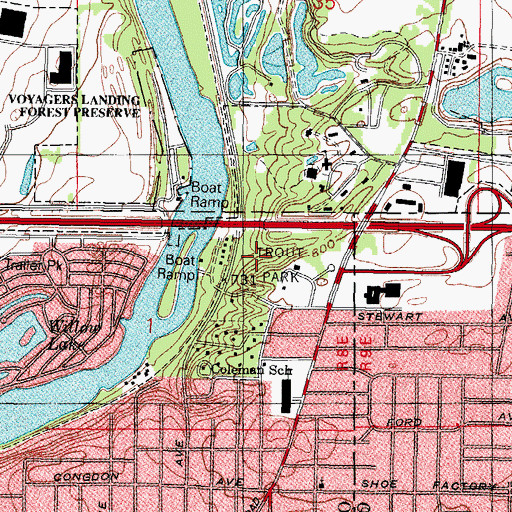 Topographic Map of Trout Park Nature Preserve, IL