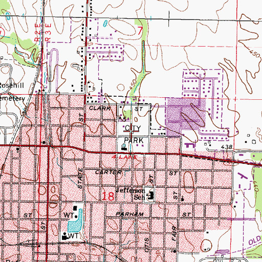 Topographic Map of Ray Fosse Park, IL