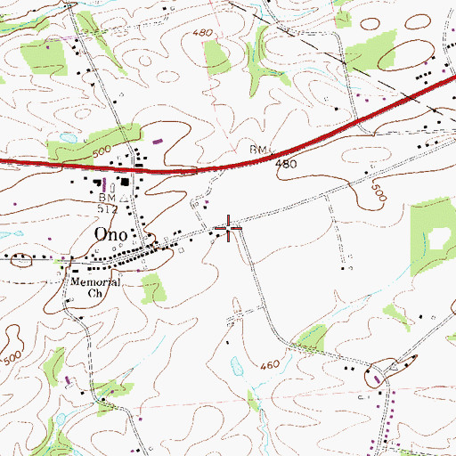 Topographic Map of Northern Lebanon Fire and Emergency Services Station 57, PA