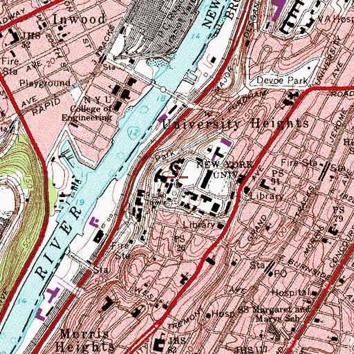 Topographic Map of Butler Hall, NY