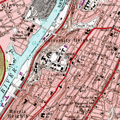 Topographic Map of Gould Annex, NY