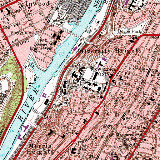 Topographic Map of Gould Hall of Technology, NY