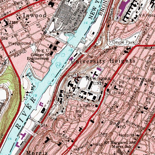 Topographic Map of Hall of Fame for Great Americans, NY