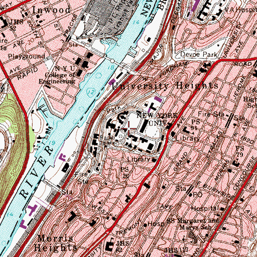 Topographic Map of Havemeyer Laboratory and Annex, NY