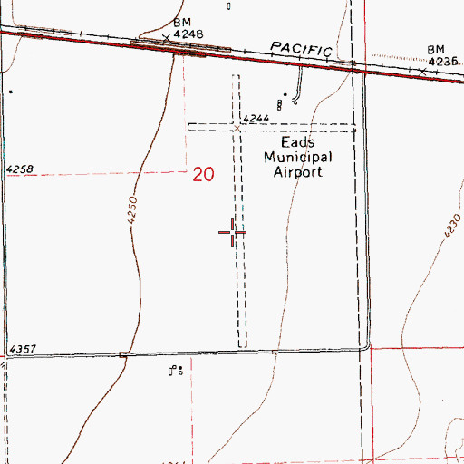 Topographic Map of Eads Municipal Airport, CO