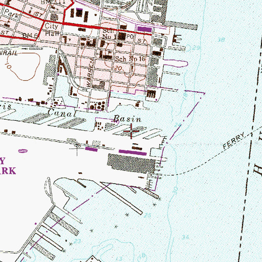 Topographic Map of Pier C, NJ