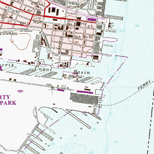 Topographic Map of Pier D, NJ