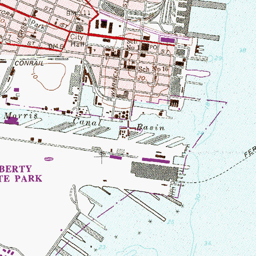Topographic Map of Pier E, NJ