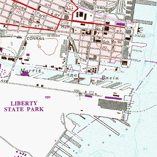 Topographic Map of Pier G, NJ