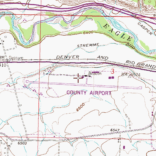 Topographic Map of Eagle County Regional Airport, CO