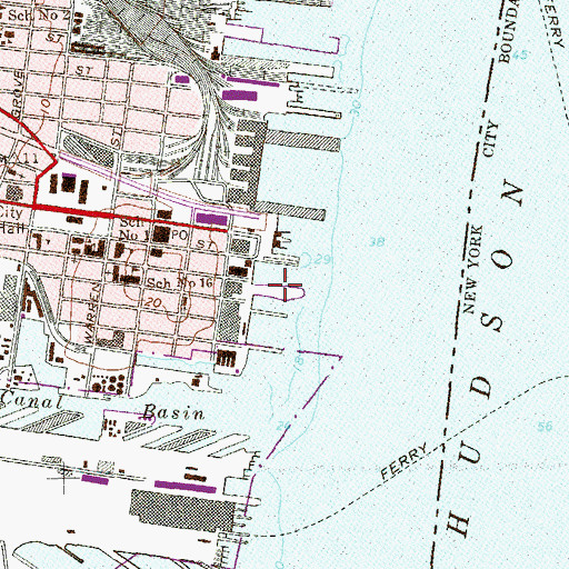 Topographic Map of Pier B, NJ