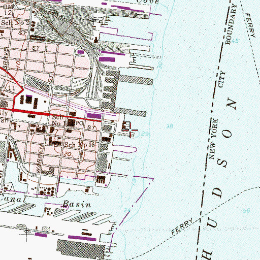 Topographic Map of Pier C, NJ