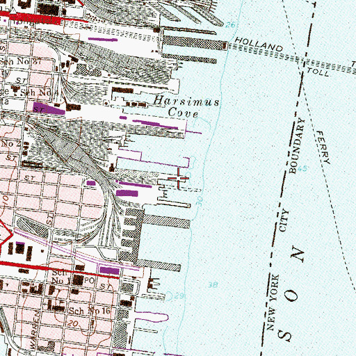 Topographic Map of Pier K, NJ