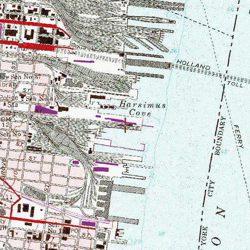 Topographic Map of Pier M, NJ