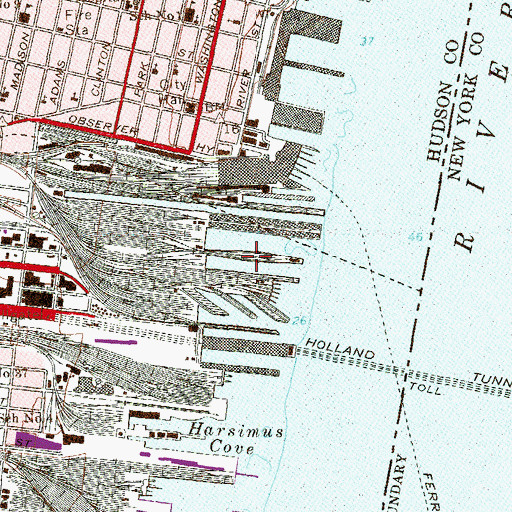 Topographic Map of Pier 5, NJ