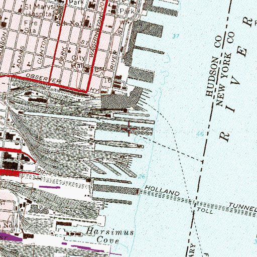 Topographic Map of Pier 4, NJ