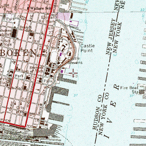 Topographic Map of Pier 8, NJ