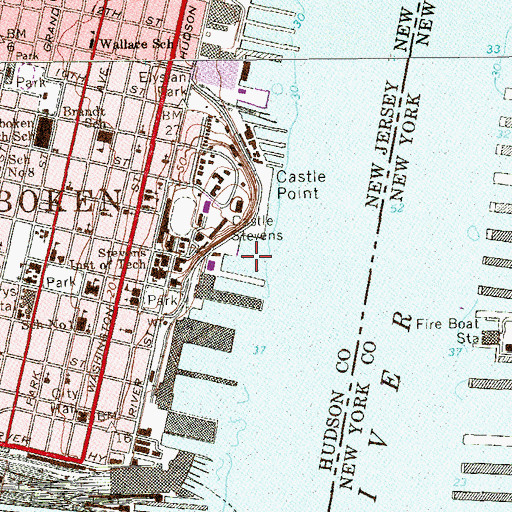 Topographic Map of Pier 9 (historical), NJ
