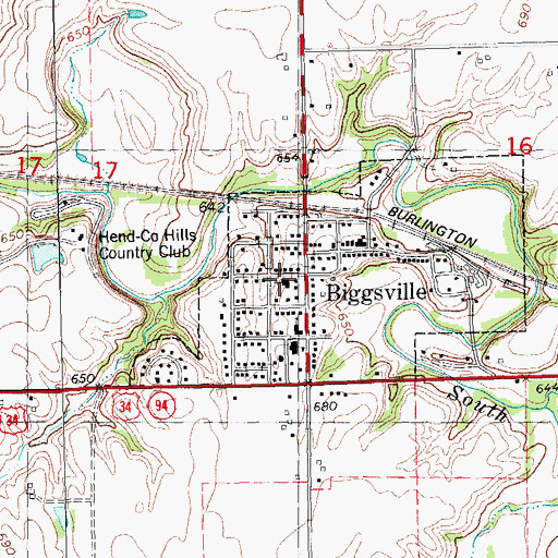 Topographic Map of Biggsville United Presbyterian Church, IL