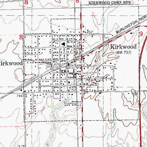 Topographic Map of Westminster Church, IL