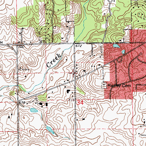 Topographic Map of Hadley School (historical), IL