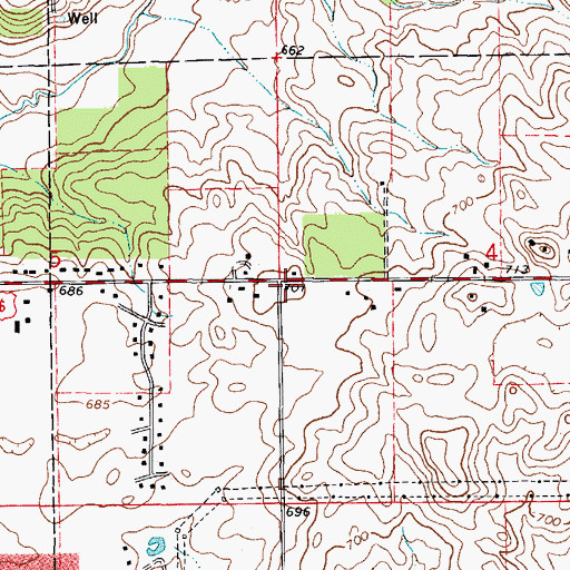 Topographic Map of Maple Street School (historical), IL