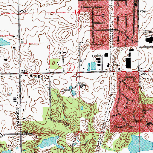 Topographic Map of Ross School (historical), IL