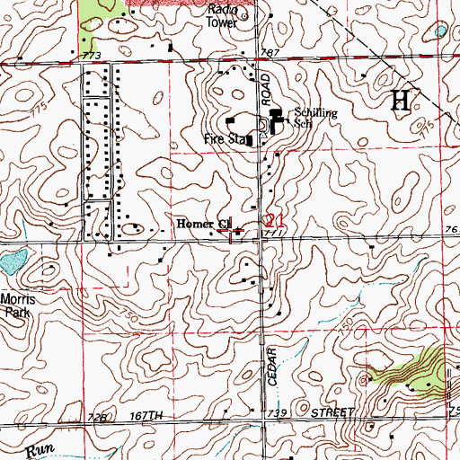 Topographic Map of Wells Corner School (historical), IL