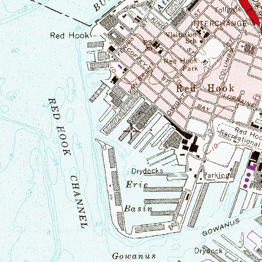 Topographic Map of Pier A, NY
