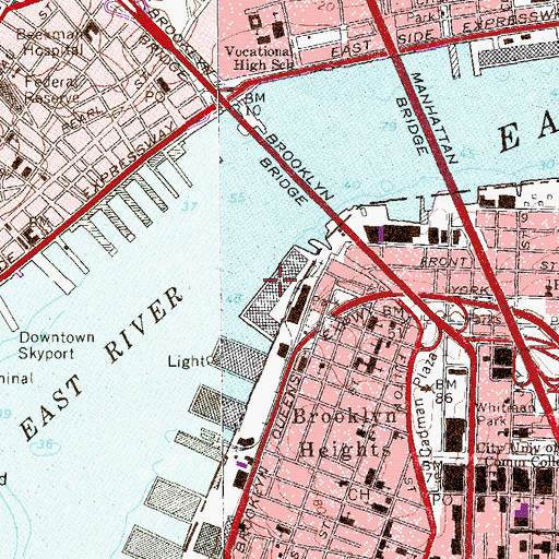 Topographic Map of Pier 1, NY