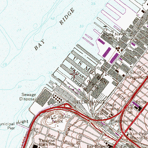 Topographic Map of Pier 2, NY