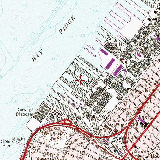 Topographic Map of Pier 3, NY
