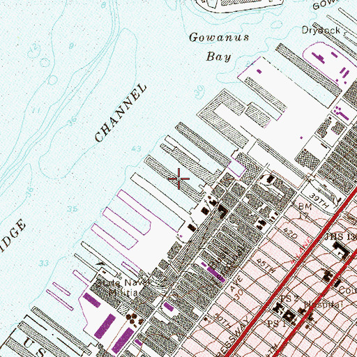Topographic Map of Pier 5, NY