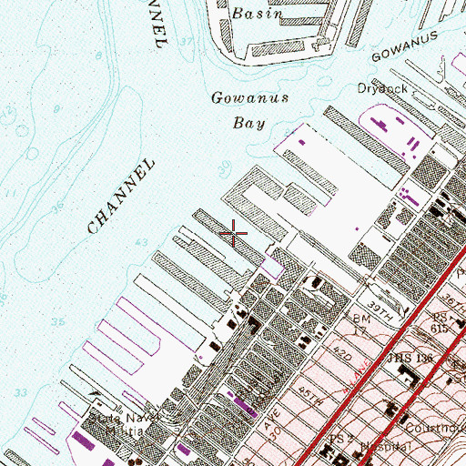 Topographic Map of Pier 7, NY