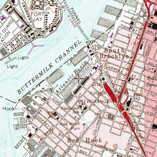 Topographic Map of Pier 11, NY